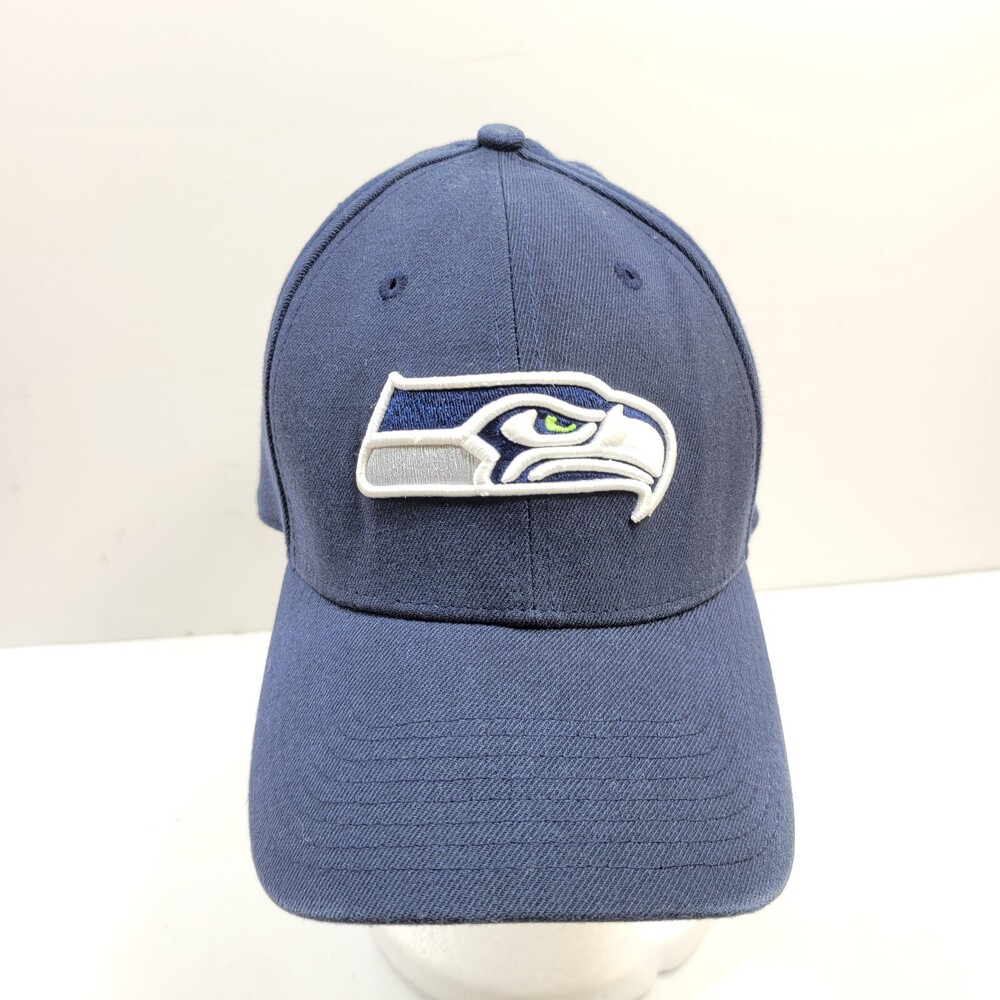 NFL Seattle Seahawks Football New Era Cap Hat Mens Medium-Large Blue Embroidered